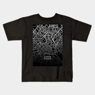 Lille France City Map dark Kids T-Shirt